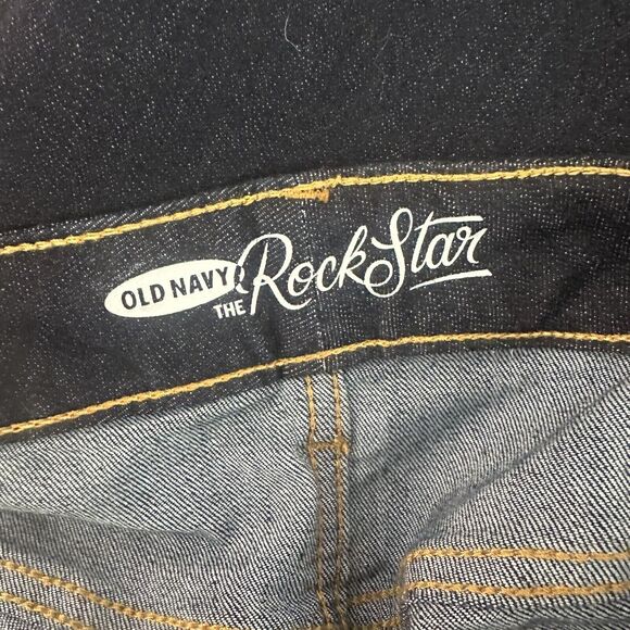 Old Navy Wide Leg Jeans Rockstar Womens‎ Size 26 High Rise Dark Wash 5 Pocket - Picture 7 of 9